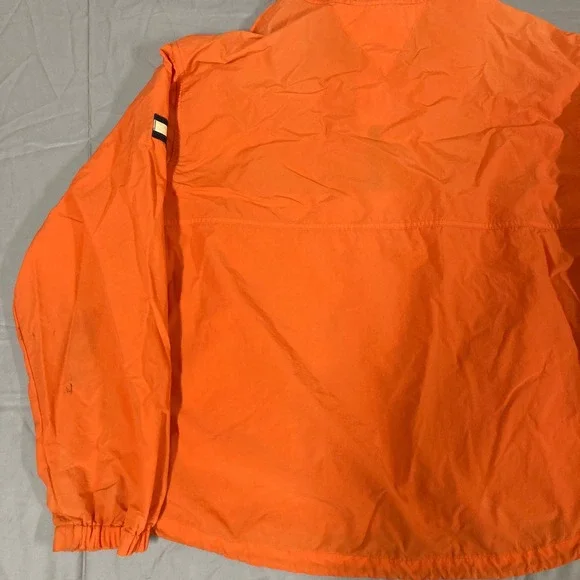 Tommy Hilfiger Mens Orange Anorak Windbreaker Jacket Quarter Zip Hooded XL - Picture 14 of 16